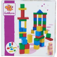 Eichhorn: Farebné drevené kocky, 50-dielna sada - Simba Toys