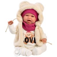 Llorens: Mimi 42 cm plačúca bábika v sade Love Bear s medvedíkom