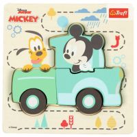 Disney Mickey Myš v aute drevená forma na skladačku - Trefl