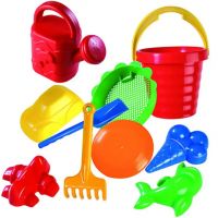 Veľká súprava do piesku s vlnitým vedierkom, 10-dielna – D-Toys
