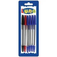 Luna: Guľôčkové perá, set/4 modré, 1 červené a 1 čierne pero - 9/2/925fdf495645469eb77970e6c1ac1afa72f94a702faf7f61f4d28659e4d8be82.jpg