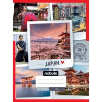 Nebulo: Zošit sošitý hladký s japonským vzorom 80-32 A/4