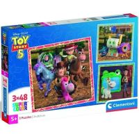 Toy Story 5 3 × 48-dielikové puzzle Super Color – Clementoni