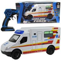 RC diaľkovo ovládaná biela sanitka so svetelnými efektmi 2,4 GHz, mierka 1:12, 30 cm