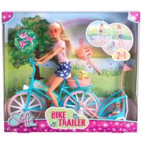 Steffi Love: Cyklistka Steffi bábika s detským prívesom - Simba Toys
