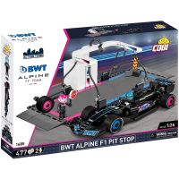 COBI: Stavebnica BWT Alpine F1 s boxovým pretekárskym autom (1685)