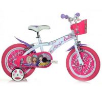 Barbie ružovo-biely detský bicykel veľkosti 12 - Dino Bikes bicykel