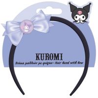 Luna: Čelenka do vlasov s mašľou a vzorom Kuromi
