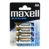 Maxell: Alkalická stužková batéria 1.5V AA LR6 4ks blisterové balenie