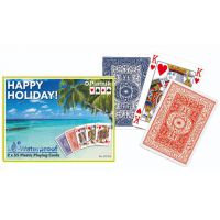 Šťastné prázdniny vodotesné plastové rummy karty 2x55 kariet - Piatnik