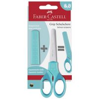 Faber-Castell: Grip školské nožnice v tyrkysovej farbe s chráničom čepele - f/a/faber-castell-grip-skolske-noznice-v-tyrkysovej-farbe-s-chranicom-cepele.jpg