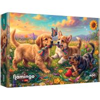 Flamingo by puzzle Hravé šteniatka 400-dielne puzzle - Trefl - f/l/flamingo-by-puzzle-hrave-steniatka-400-dielne-puzzle-trefl-1.jpg