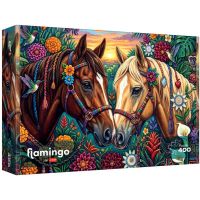 Flamingo by puzzle Kone zdobené kvetmi 400-dielne puzzle - Trefl - f/l/flamingo-by-puzzle-kone-zdobene-kvetmi-400-dielne-puzzle-trefl-1.jpg