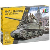 Italeri 1/35 M4A1 SHERMAN tank s americkou posádkou model - i/t/Italeri-1-35-M4A1-SHERMAN-tank-s-americkou-posadkou-model-1.jpg