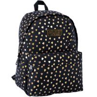 Luna: Must čierno-zlatý ruksak so srdiečkami, 1 priehradka, 32x17x42 cm - l/u/Luna-Must-cierno-zlaty-ruksak-so-srdieckami-1-priehradka-32x17x42-cm-1.jpg