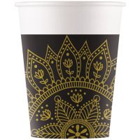 Mandala čierno-zlaté papierové poháre 8 ks sada 200 ml - m/a/Mandala-cierno-zlate-papierove-pohare-8-ks-sada-200-ml-1.jpg