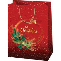 Merry Christmas veľká červená darčeková taška 27x14x33cm - m/e/merry-christmas-velka-cervena-darcekova-taska-27x14x33cm.jpg