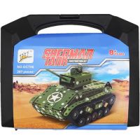 Model tanku Sherman kovová stavebnica 287 dielny set v kufri