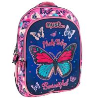Must: Školská taška s motívom motýľov, trojkomorový batoh 32x18x43cm - m/u/Must-Skolska-taska-s-motivom-motylov-trojkomorovy-batoh-32x18x43cm-1.jpg