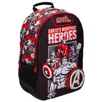 Must: Avengers čierno-červená školská taška, batoh 32x18x43cm