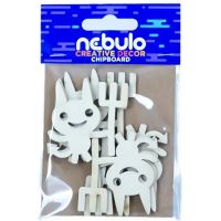 Nebulo: Kartónová dekorácia čerti, sada 6 ks