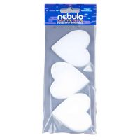 Nebulo: Polystyrénová dekorácia srdcia, sada 3 ks