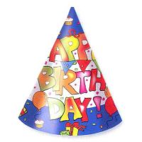 Party klobúčiky Happy Birthday Pú 6ks/bal - p/a/party-klobuciky-happy-birthday-pu-6ks-bal.jpg