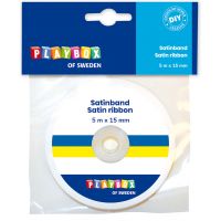 PlayBox: Modro-žltá saténová stuha, šírka 15 mm, dĺžka 5 m