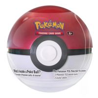 Pokémon TCG 2024 Poké Ball Tin – kovová krabička v tvare Pokéballu s 3 boostermi, v rôznych variantoch