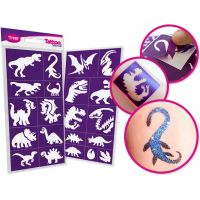 TyToo: Sada šablón na trblietavé tetovanie dinosaurov 21 ks - t/y/TyToo-Sada-sablon-na-trblietave-tetovanie-dinosaurov-21-ks-1.jpg
