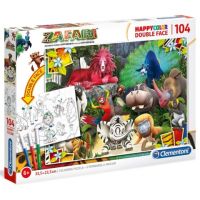 Zafari Double 2v1 104 dielne obojstranné puzzle na vymaľovanie - Clementoni - z/a/zafari-double-2v1-104-dielne-obojstranne-puzzle-na-vymalovanie-clementoni.jpg