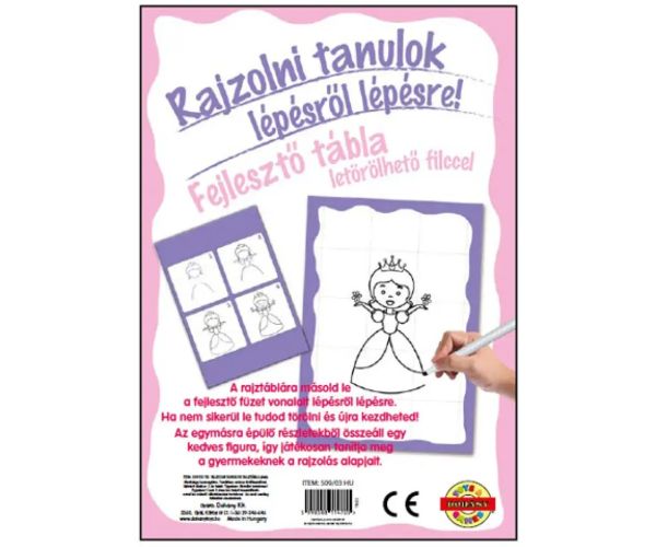Učím sa kresliť, rozvíjajúca tabuľa pre dievčatá