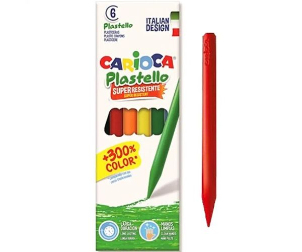 Carioca: Plastello set voskoviek s trvanlivými farbami 6 ks