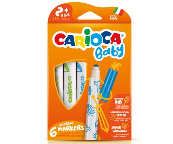 Carioca: Farebné vymývateľné fixky pre menších 6- kusov