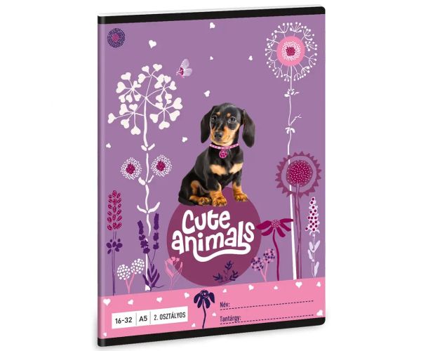 Ars Una: Cute Animals - Šteniatko jazvečíka 2. ročník linajkový zošit A/5