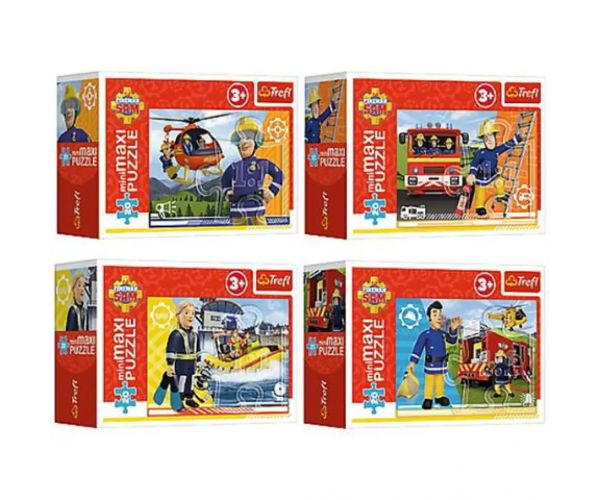 Požiarnik Sam mini maxi 20 ks puzzle v 4 variantoch - Trefl