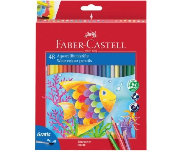Faber-Castell: Aquarell 48-dielny set farebných ceruziek so štetcom