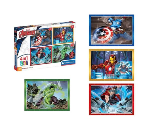 Marvel: Avengers 4v1 Supercolor puzzle - Clementoni
