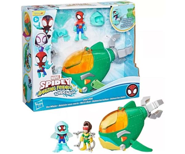 Marvel Spidey a úžasní priatelia: Water-Webs Doktor Octopus – morská veľrybia herná súprava - Hasbro