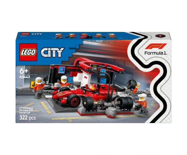 LEGO® City: F1®-ová boxová dráha a personál s autom Ferrari (60443)