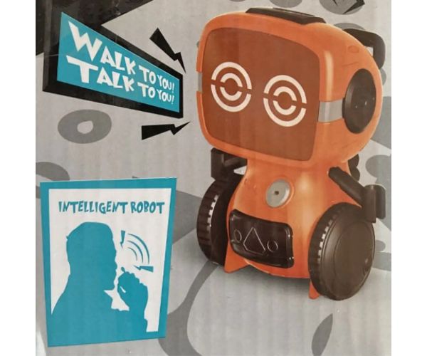 RC interaktív TalkBot robot vysielačka s režimom chôdze v oranžovej farbe 2,4GHz