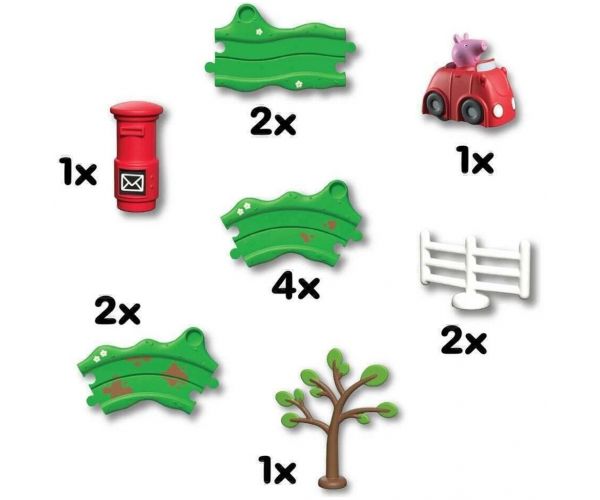 Whizz-Around Peppa prasiatko s červeným autom hračková sada