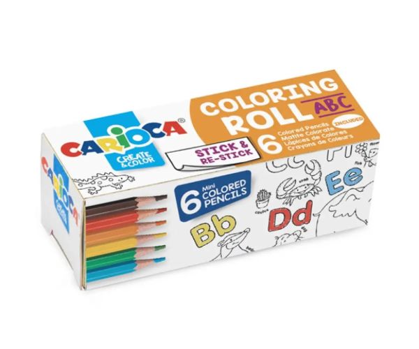 ABC mini valec na farbenie so 6 mini farebnými ceruzkami - Carioca