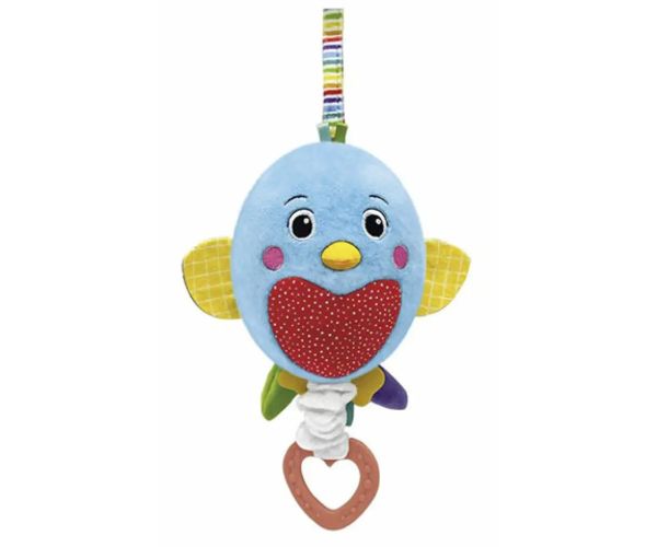 Naťahovací mäkký plyšový vtáčik s hudbou - Clementoni baby