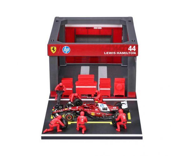 Bburago: F1 pretekárske auto - Ferrari SF-25 Pit / Lewis Hamilton 1/43