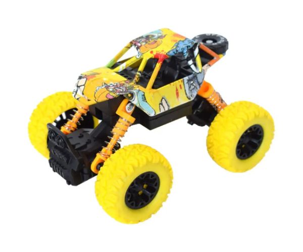 Off-Road naťahovacie žlté rally auto 1/32