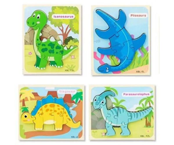 Dinosaurus drevené puzzle vo viacerých variantoch