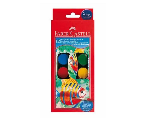 Faber-Castell: Akvarel 12-dielny set s 24mm-ovými kruhmi