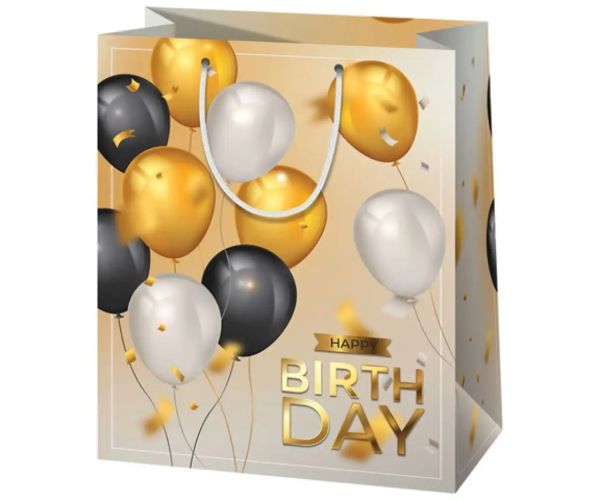 Happy Birthday! exkluzívna stredne veľká darčeková taška 18x10x23cm