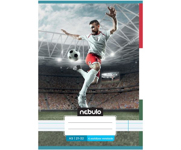Nebulo: Zošívaný čiarový zošit pre 4. ročník s futbalovým motívom 21-32 A/5